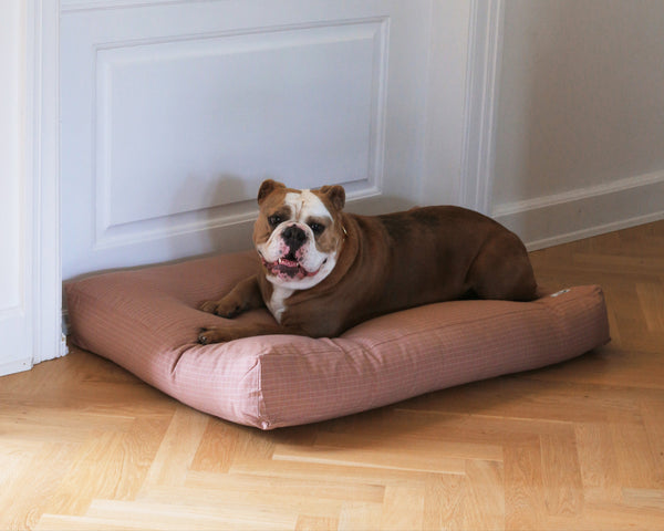 Hundebett Tobine kariert Rose