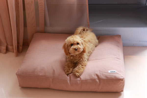 Hundebett Tobine kariert Rose