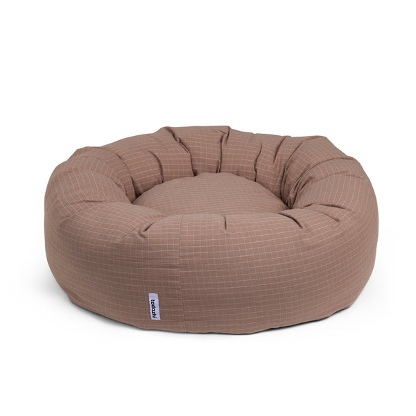 Hundebett Donut kariert Rose